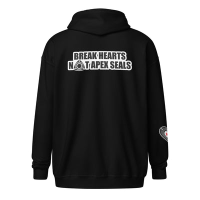 Break Hearts, Not Apex Seals Zip-up Hoodie — Sore Losers Club JDM anime apparel